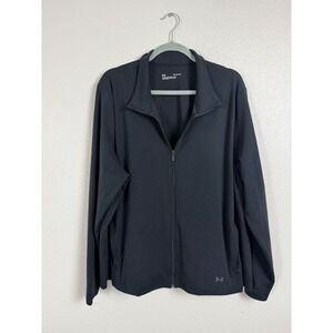 Under Armour Jacket Mens 3X Black Full Zip Mock Neck Activewear 1369404